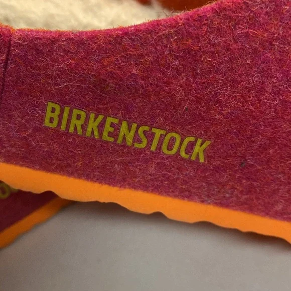 BIRKENSTOCK Kaprun Rivet Doubleface Wool Clogs Pink Fuchsia Orange Sz 39. EUC - Picture 8 of 11
